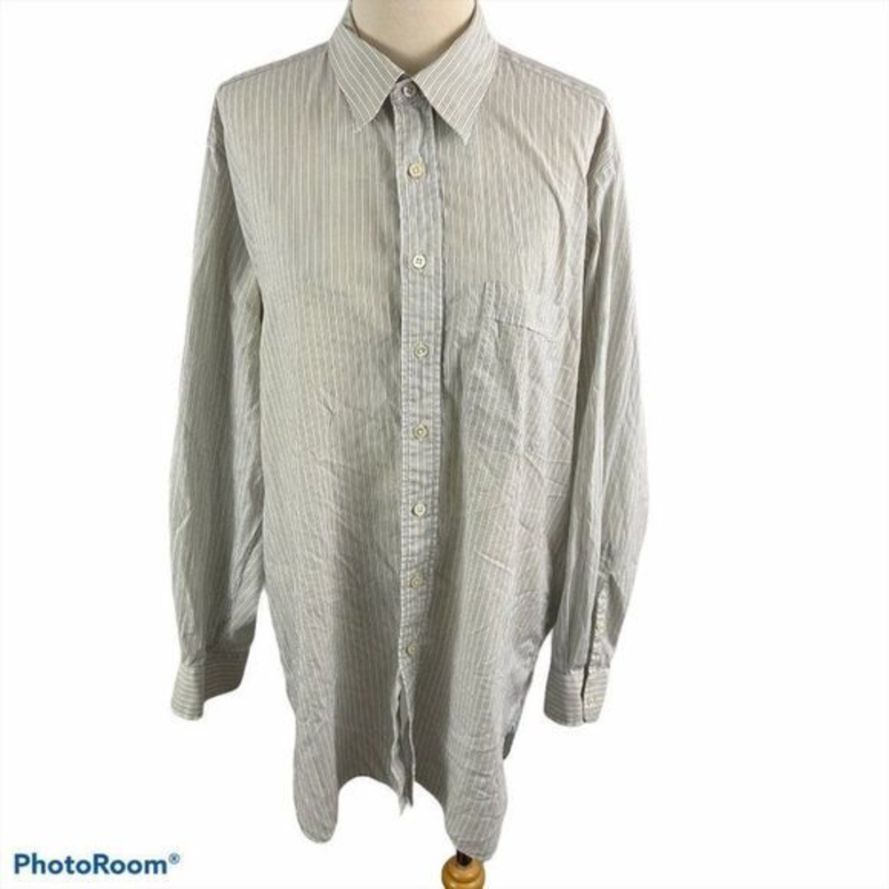 JP TILFORD‎ Beige Pinstriped Button Down